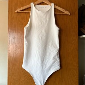 Abercrombie & Fitch Soft Collection White Size XS Crew Neck Tank Bodysuit